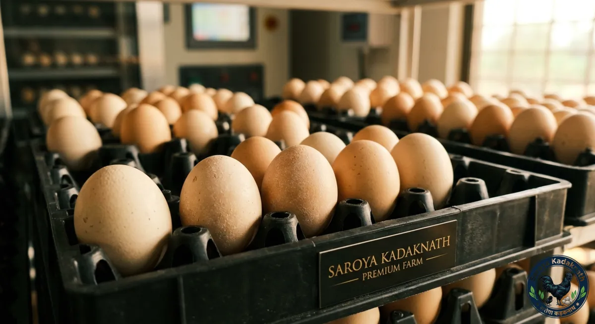 कड़कनाथ हैचिंग अंडे - Saroya Kadaknath Farm Sagar